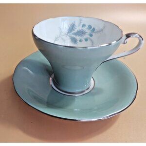 Vintage Aynsley Bone China Cup & Saucer Set Corset Shape "Las Palmas" 1940-1950